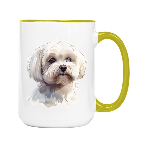 Hrnek velký barevný s potiskem Maltézský psík 3