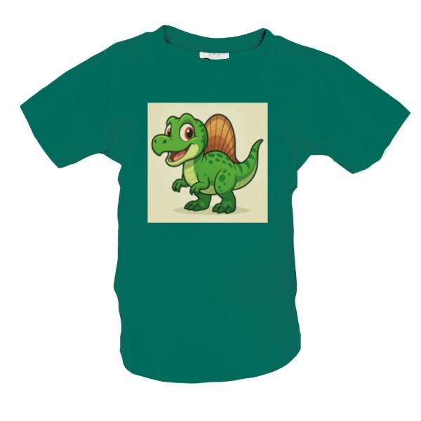 Tričko s potiskem Malý spinosaurus zelená 