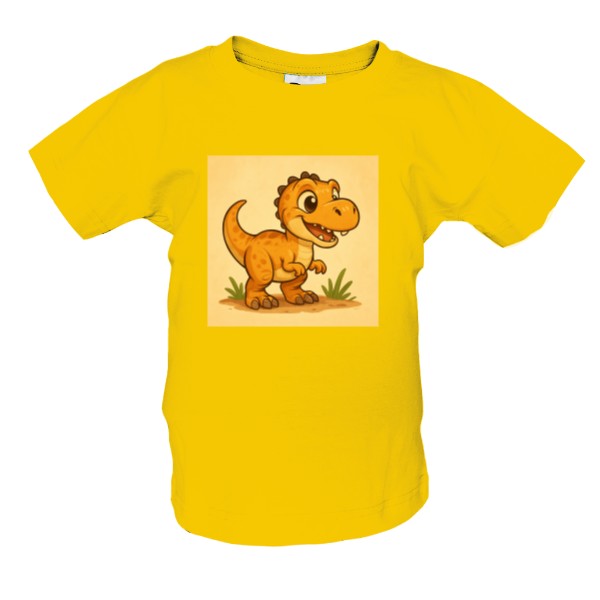 Tričko s potiskem Malý tyranosaurus oranžová 