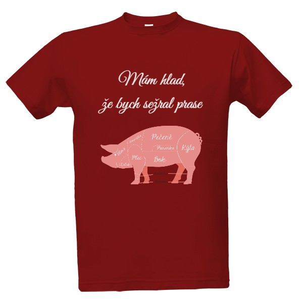 Tričko s potiskem Mám hlad tričko