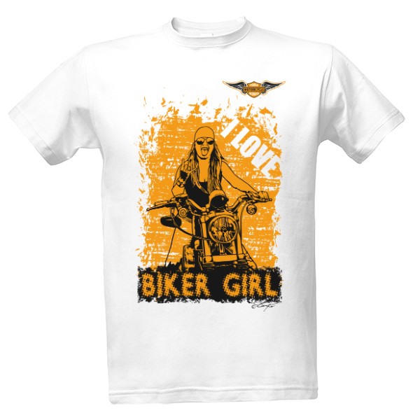 Tričko s potiskem Mám rád motorkářku
