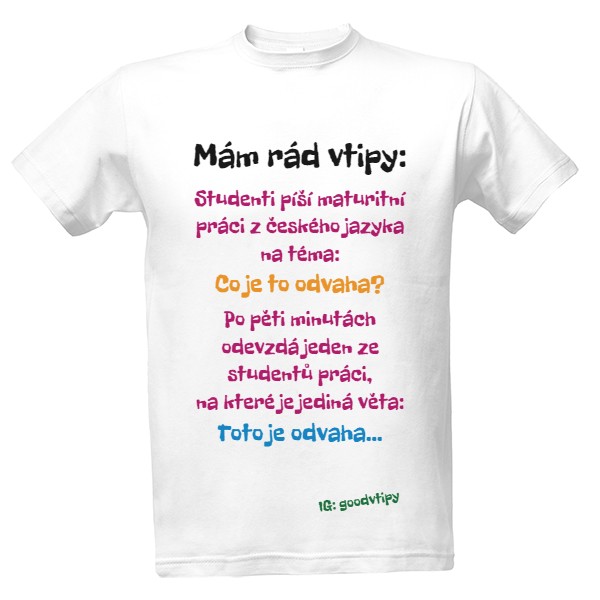 Tričko s potiskem Mám rád vtipy 😊