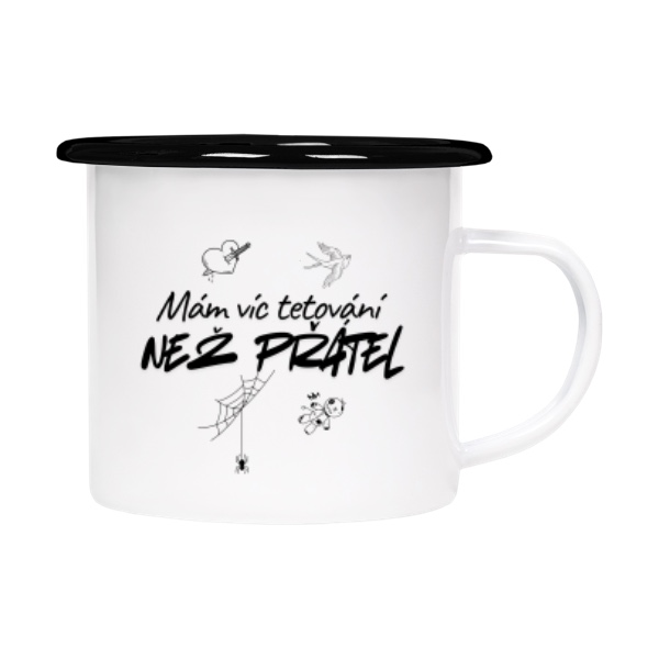 Tin mug - enamel hem s potiskem Nový produkt