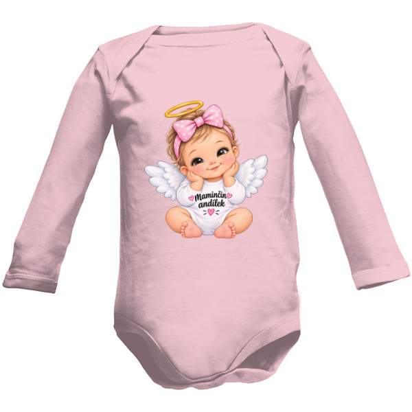 Dětské body Roly Honey Long  s potiskem Maminčin Andílek