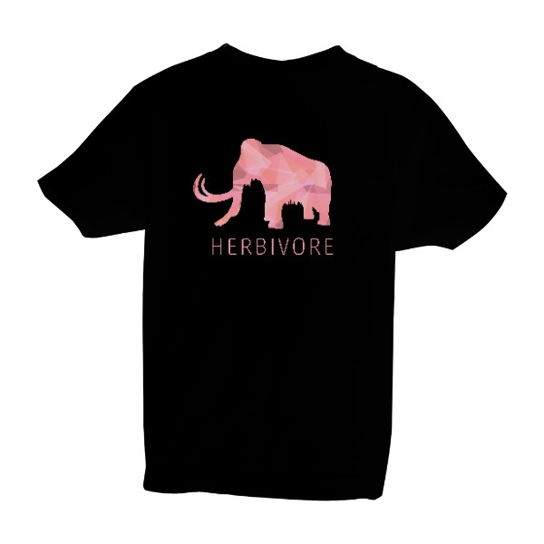 Mamut s nápisem herbivore – dětské tričko Bio neutral