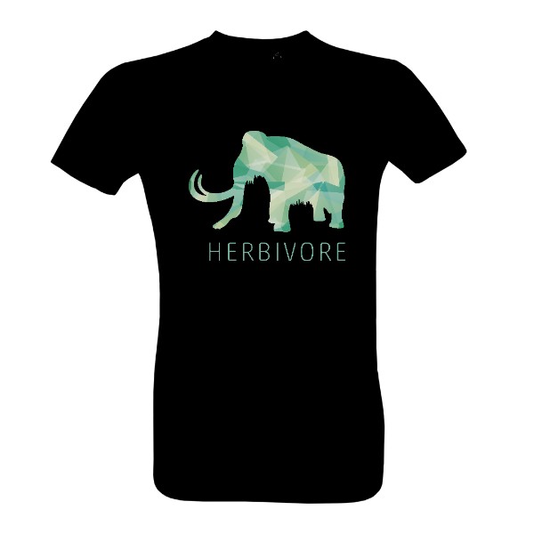 Mamut s nápisem herbivore – pánské tričko Sun organic