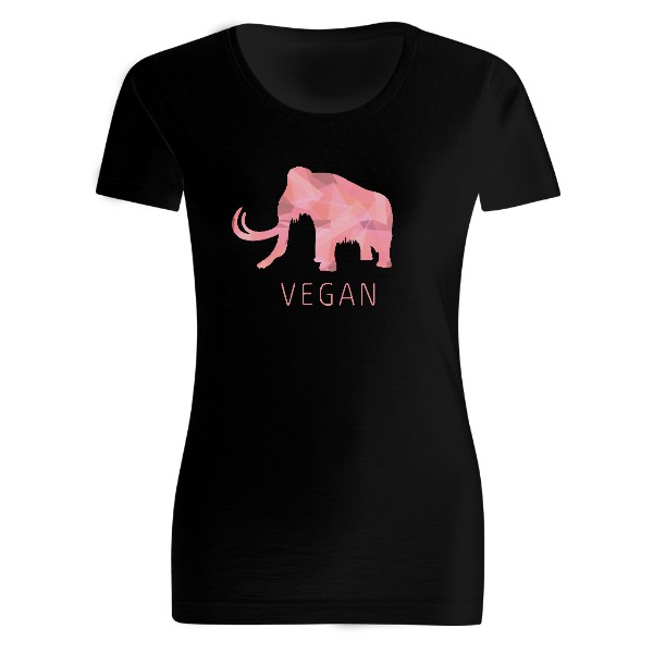 Mamut s nápisem vegan – dámské tričko Organic slub