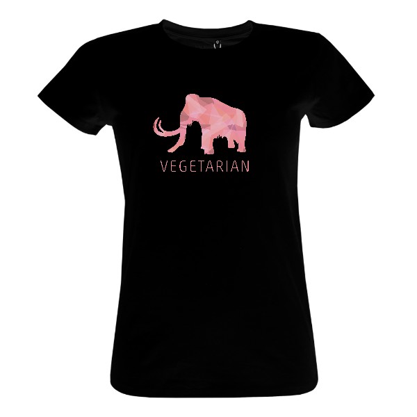 Mamut s nápisem vegetarian – dámské tričko Bio neutral
