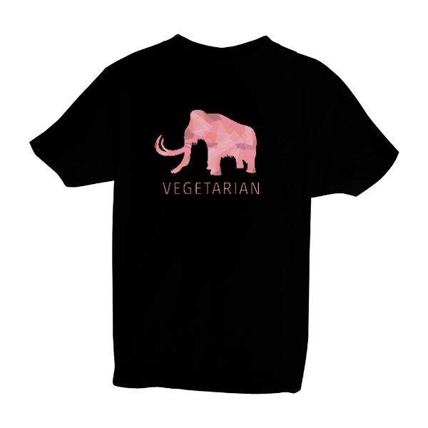Mamut s nápisem vegetarian – dětské tričko Bio neutral