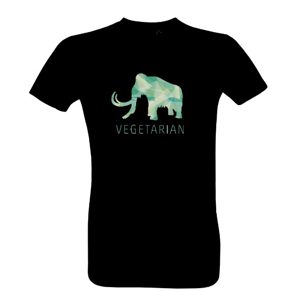 Mamut s nápisem vegetarian – pánské tričko Bio neutral