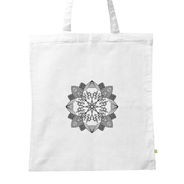 BIO plátěná taška s potiskem Mandala v linii