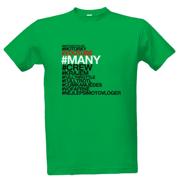 Tričko s potiskem MANYho tričko - hashtagy