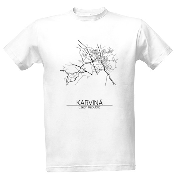 T-shirt Map - Karvina Black
