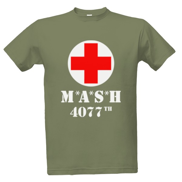 Tričko s potiskem MASH, červený kříž