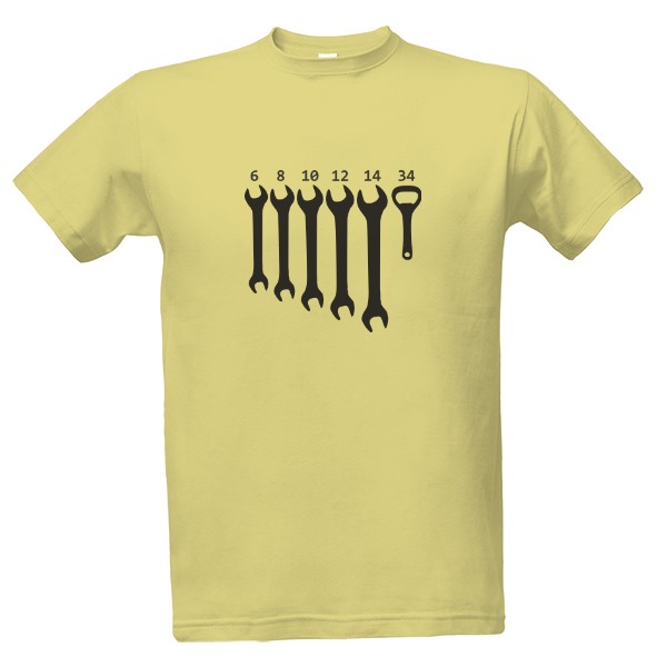 Tričko s potiskem Maticový klíč a otevírák na láhve