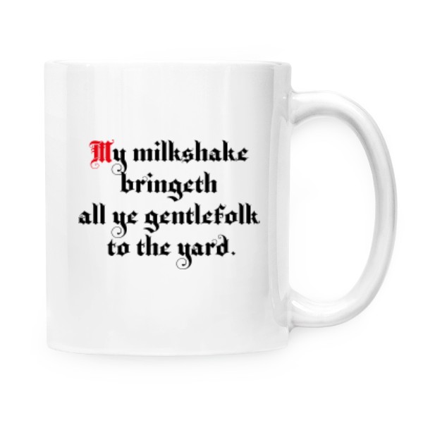 Hrnek malý bílý s potiskem Medieval design - Milkshake by Kelis