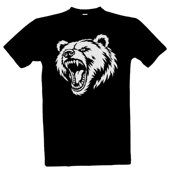 Tričko s potiskem Medvěd tribal bílá 