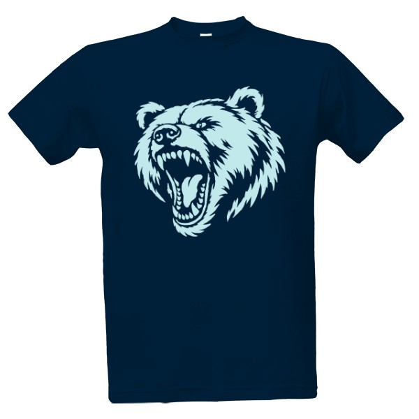 Tričko s potiskem Medvěd tribal modrá 