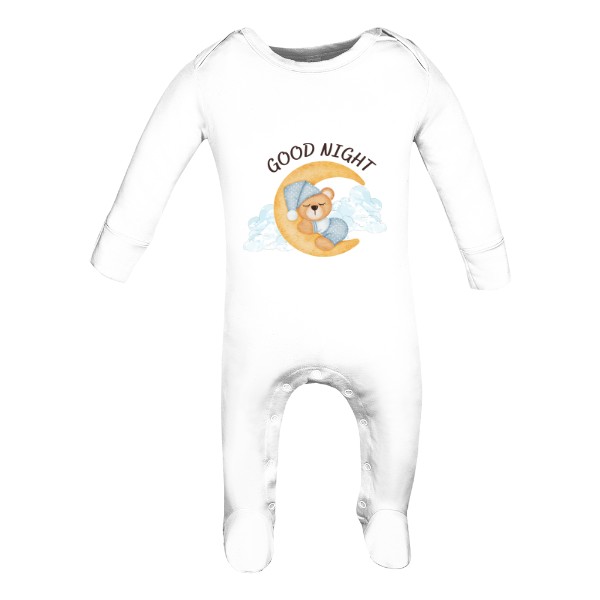 Dětské dupačky Organic s potiskem Medvídek Good night