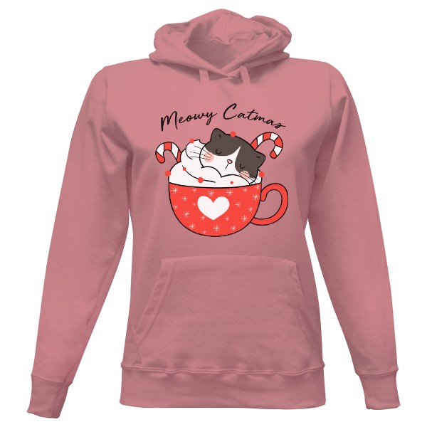 Ladies' hoodie s potiskem Meowy Catmas