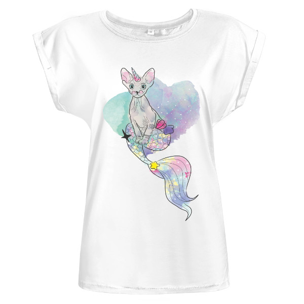 Tričko s potiskem Mermaid kitty