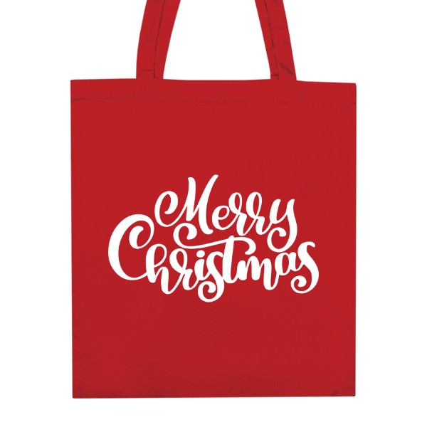 Taška z bio bavlny s potiskem Merry Christmas