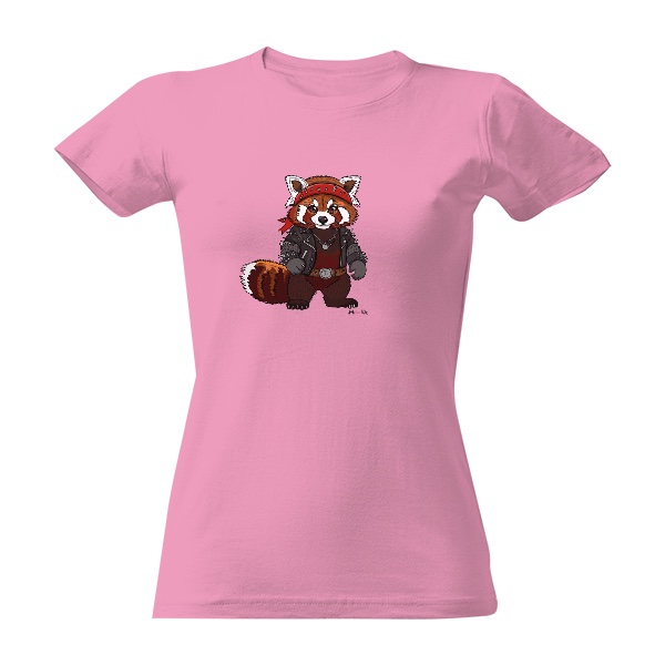 Tričko s potlačou Metal head červená panda