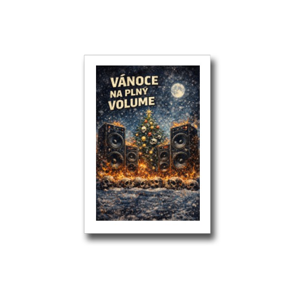 Přáníčko s potiskem metalový vánoce