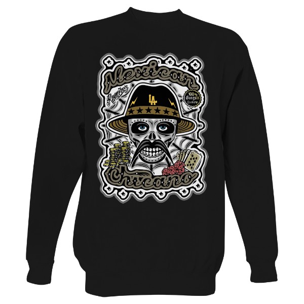 Mikina bez kapuce Unisex s potiskem Mexican Chicano Gangster
