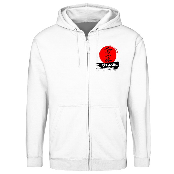 Mikina na zip unisex s potiskem Mikča na zip unisex - bílá