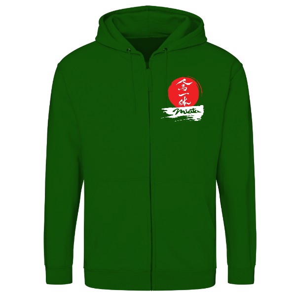 Mikina na zip unisex s potiskem Mikča unisex na zip - lahvově zelená