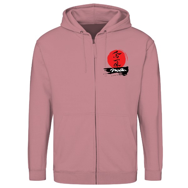 Mikina na zip unisex s potiskem Mikča unisex na zip - starorůžová