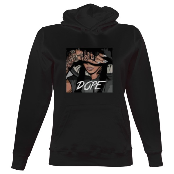 Dámská mikina s kapucí s potiskem Dámská mikina Dope