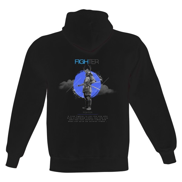 Pánská mikina s kapucí s potiskem FIGHTER 