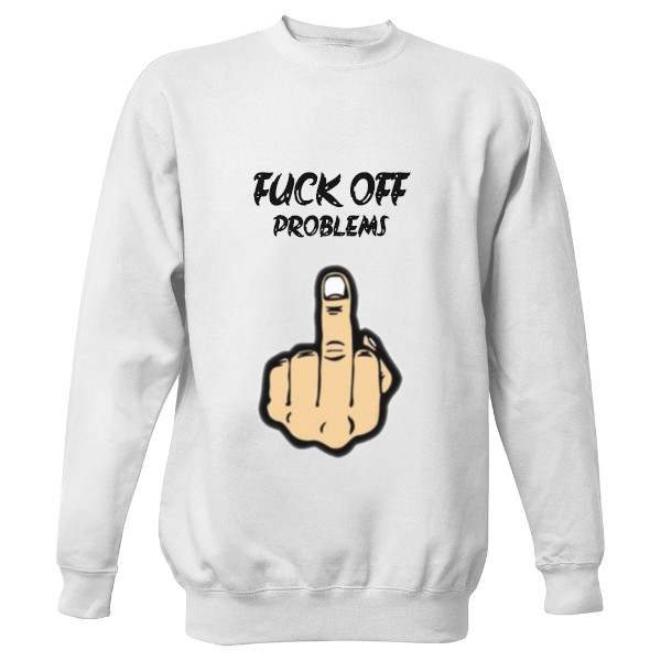 Mikina bez kapuce Unisex s potiskem mikina FUCK OFF