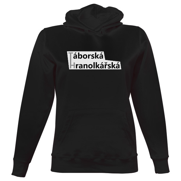 Dámská mikina s kapucí s potiskem Velký nápis Hranolky