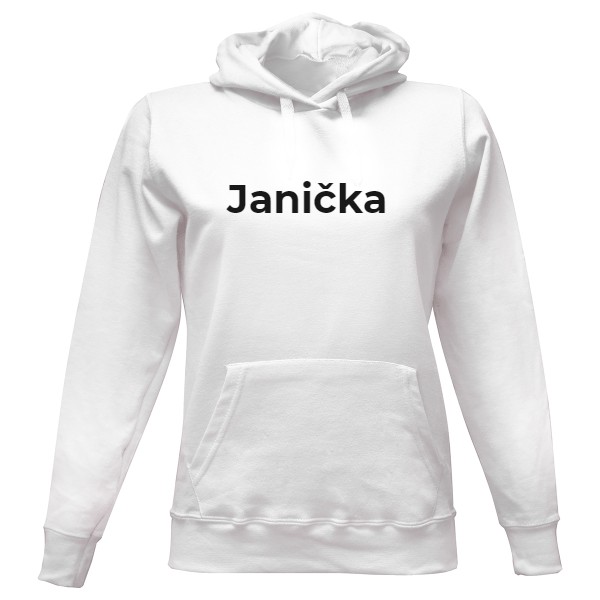 Dámská mikina s kapucí s potiskem Janička
