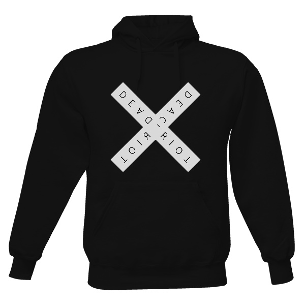 Pánská mikina s kapucí s potiskem Mikina logo X - černá