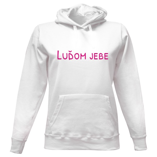 Dámská mikina s kapucí s potiskem  mikina luďom jebe