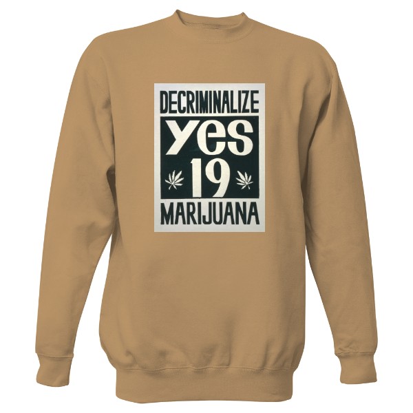 Mikina bez kapuce Unisex s potiskem MARIJUANA