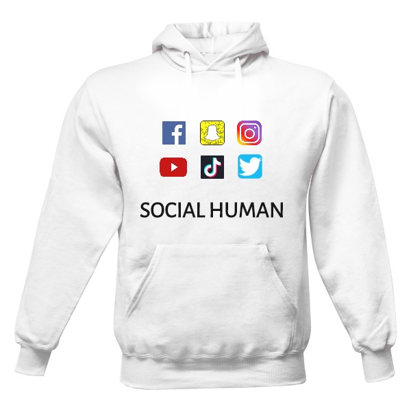 Pánská mikina s kapucí s potiskem Mikina-oboustranná - social human