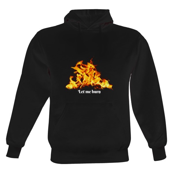 Pánská mikina s kapucí s potiskem Mikina s ohněm