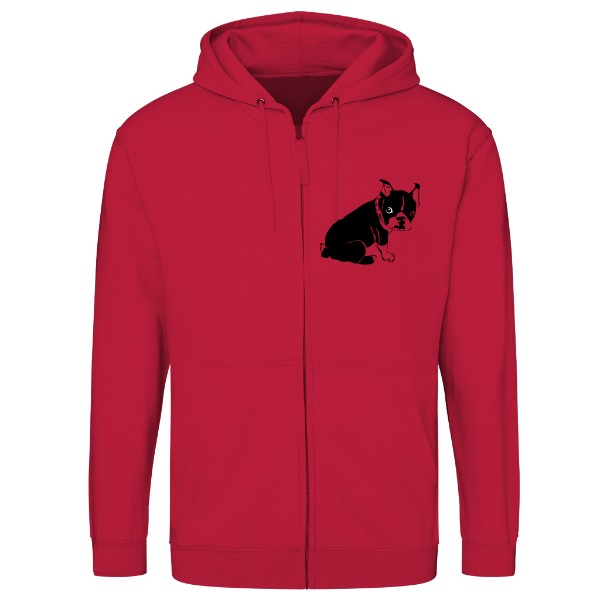 Mikina na zip unisex s potiskem  Buldocek - Moje srdce ma placaty cumak