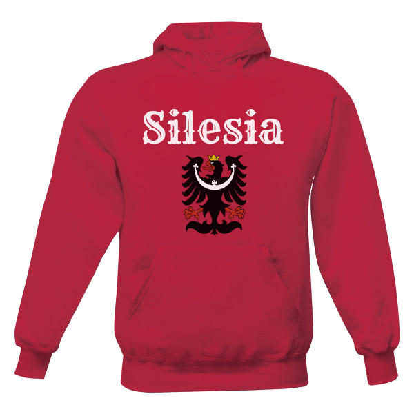 Pánská mikina s kapucí Just Hoods s potiskem Mikina Silesia se znakem Slezska