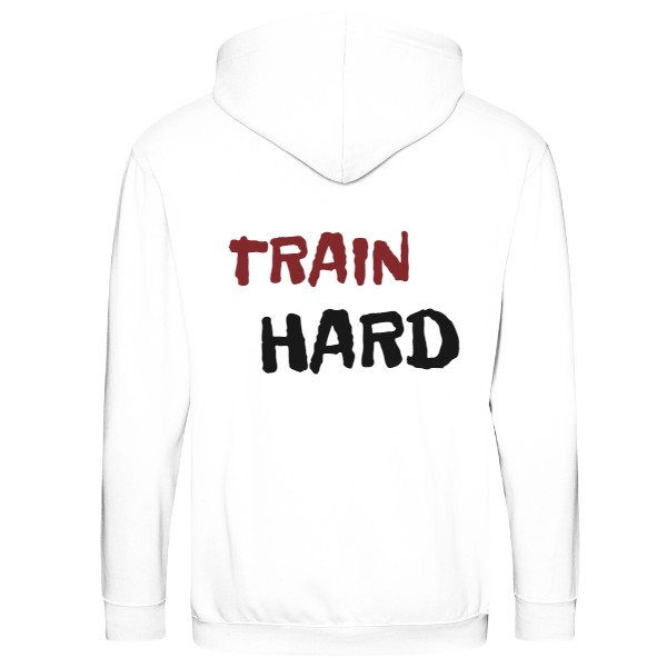 Mikina na zip unisex s potlačou Mikina Train hard se zipem.