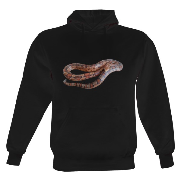 Pánská mikina s kapucí s potiskem Užovka červená