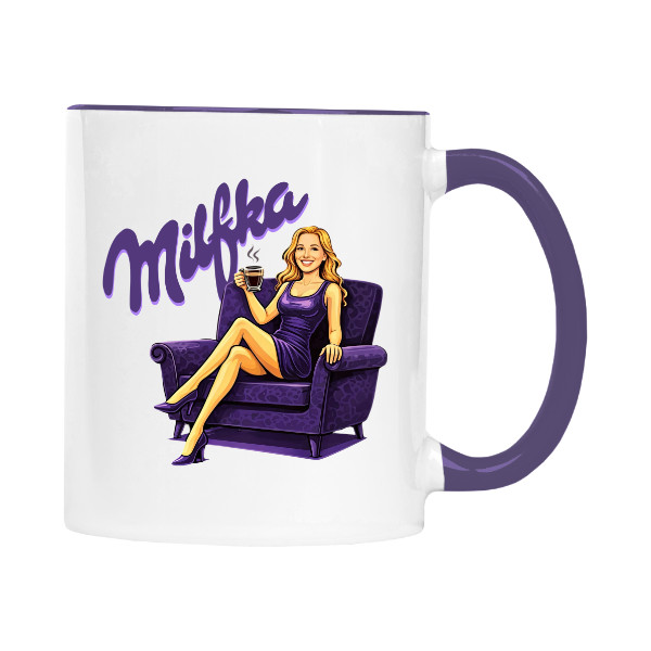 Hrnek malý barevný s potiskem Milfka Blonde