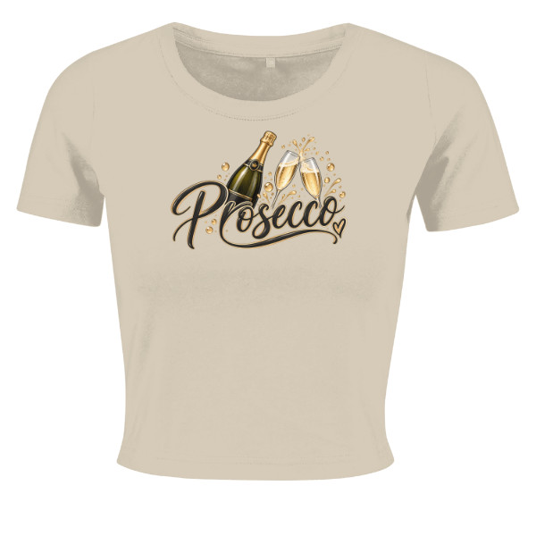 Tričko s potiskem Elegantní motiv Prosecco lahev a skleničky