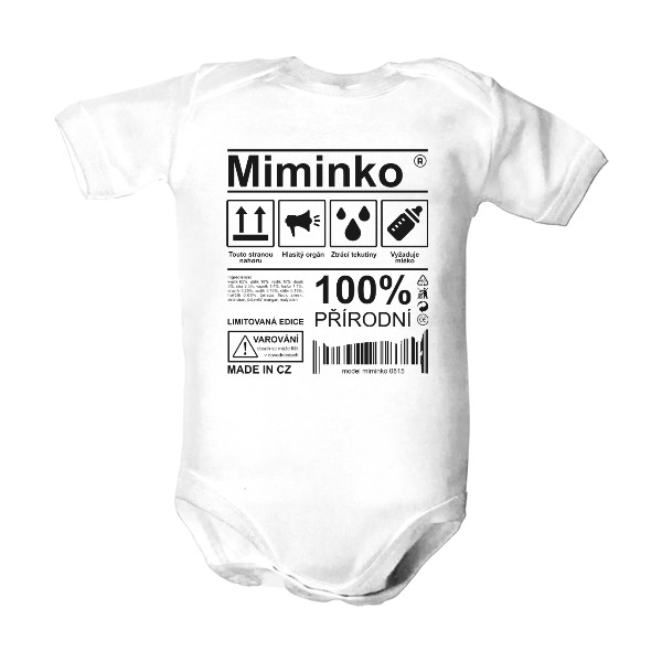 Dětské body  s potiskem Miminko