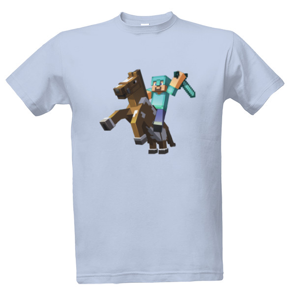 Tričko s potiskem Minecraft - jezdec na koni